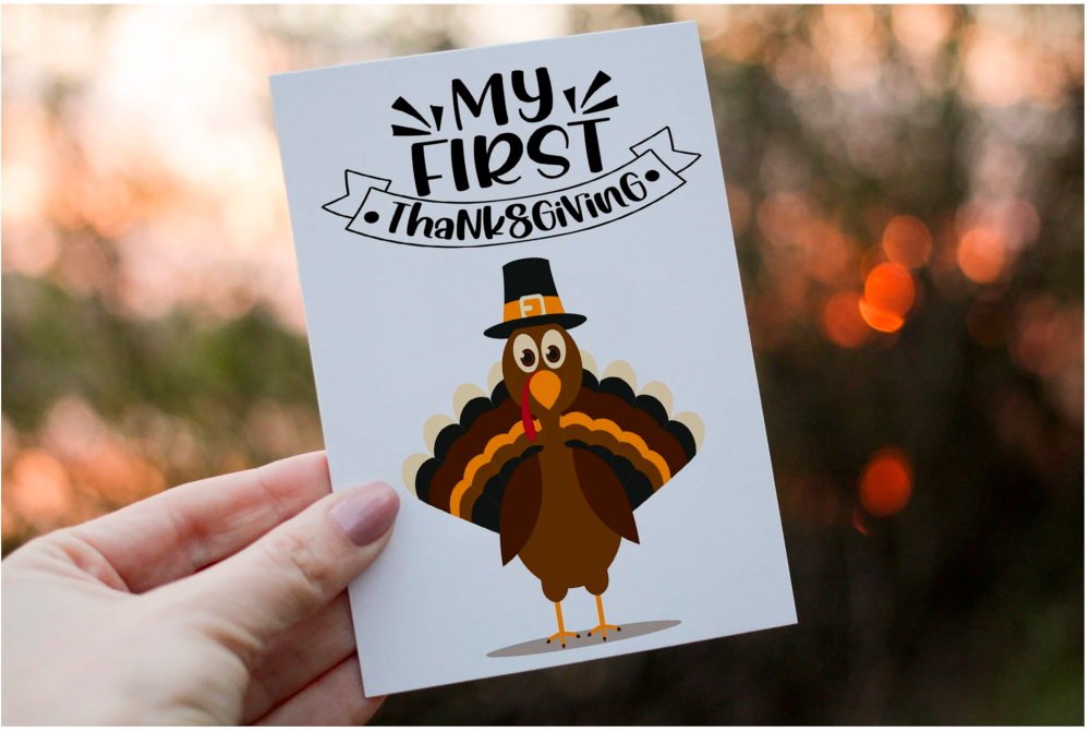 Turkey My First Thanksgiving Card, Thanksgiving Card